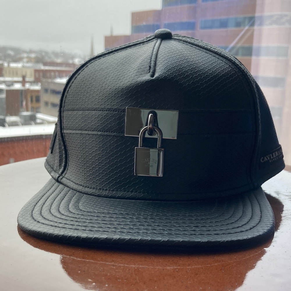 Cayler And Sons Black Label faux leather Hat with Lock Detail
